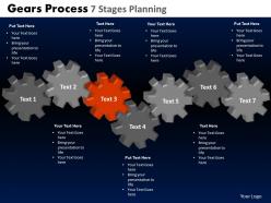 Gears process 7 stages planning powerpoint slides and ppt templates db