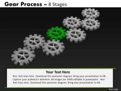 Gears process 8 stages style 2 powerpoint slides