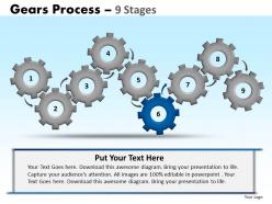 Gears process 9 stages style 1 powerpoint slides and ppt templates 0412