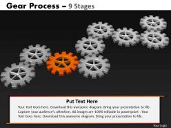 Gears process 9 stages style 2 powerpoint slides