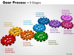 Gears process 9 stages style 2 powerpoint slides and ppt templates