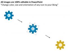 Gears with business icons for target achievement flat powerpoint design