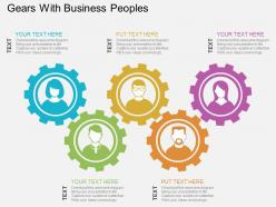 Gears with business peoples flat powerpoint desgin
