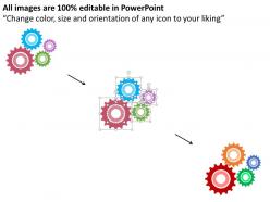 Gears with growth indication and process control flat powerpoint design