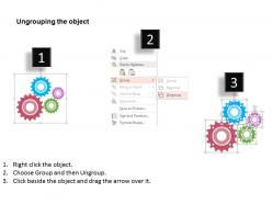 Gears with growth indication and process control flat powerpoint design