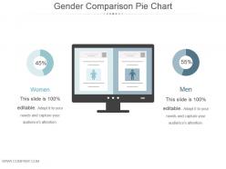 Gender comparison pie chart powerpoint slide show