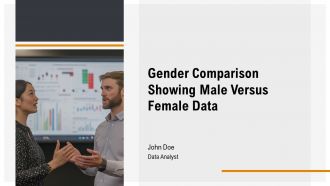 Gender Comparison Showing Male Versus Female Data PPT Summary AT