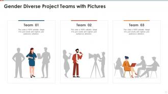Gender diverse project teams with pictures infographic template