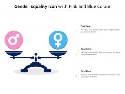Gender equality icon with pink and blue colour