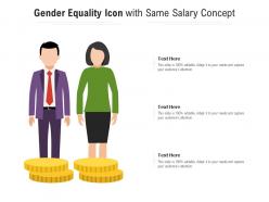 Gender equality icon with same salary concept