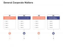 General corporate matters investigation for investment ppt powerpoint presentation summary