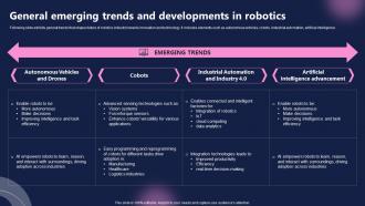 General Emerging Trends And Developments In Robotics FIO SS