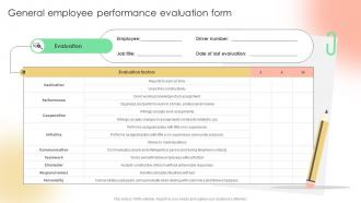General Employee Performance Evaluation Form Implementing Strategies To Enhance Employee Strategy SS