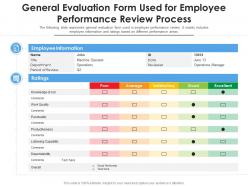 General evaluation form used for employee performance review process