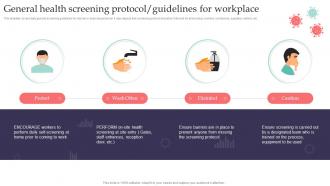 General Health Screening Protocol Guidelines For Workplace Pandemic Business Playbook