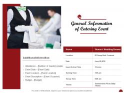 General information of catering event ppt powerpoint presentation styles example topics