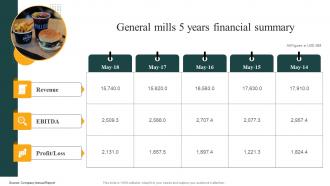 General Mills 5 Years Financial Summary Convenience Food Industry Report
