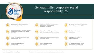 General Mills Corporate Social Responsibility Convenience Food Industry Report Ppt Demonstration Adaptable Image