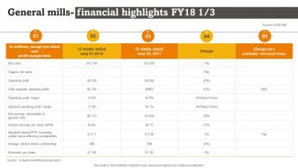 General Mills Financial Highlights Fy18 RTE Food Industry Report
