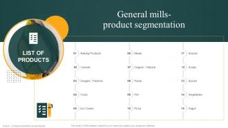 General Mills Product Segmentation Convenience Food Industry Report Ppt Background