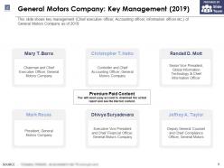 General Motors Company Key Management 2019