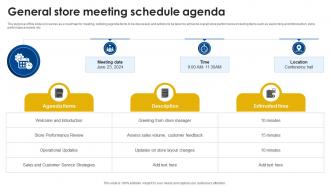 General Store Meeting Schedule Agenda