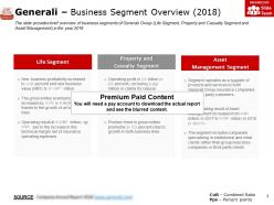 Generali business segment overview 2018