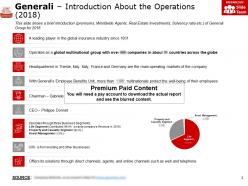 Generali introduction about the operations 2018