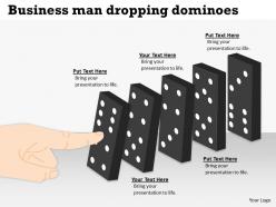 Generate a chain business man dropping dominoes response powerpoint diagram templates graphics 712