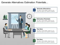 Generate alternatives estimation potentials implement communications programme industrial