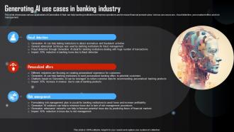 Generating AI Use Cases In Banking Industry Generative AI Tools Usage In Different AI SS