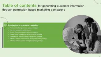 Generating Customer Information Through Permission Based Marketing Campaigns MKT CD V Template Slides
