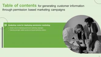 Generating Customer Information Through Permission Based Marketing Campaigns MKT CD V Researched Idea
