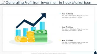 Generating profit from investment in stock market icon