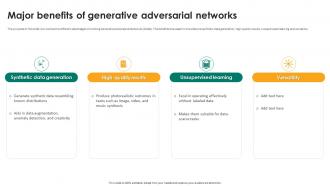 Generative Adversarial Networks Major Benefits Of Generative Adversarial Networks