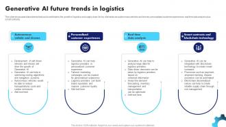 Generative AI Application Revolutionizing Generative AI Future Trends In Logistics AI SS V