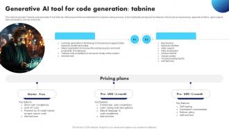 Generative AI Application Revolutionizing Generative AI Tool For Code Generation Tabnine AI SS V