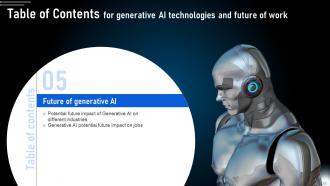 Generative AI Technologies And Future Of Work Powerpoint Presentation Slides AI CD V Content Ready Visual