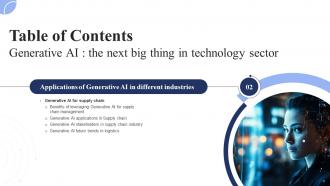 Generative AI The Next Big Thing In Technology Sector Powerpoint Presentation Slides AI CD V Editable Analytical