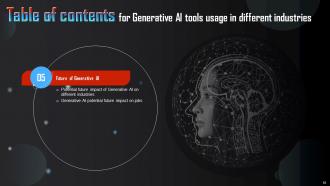 Generative AI Tools Usage In Different Industries Powerpoint Presentation Slides AI CD Image Pre-designed