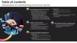 Generative AI Transforming Insurance Sector ChatGPT CD V Pre designed Ideas