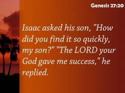 Genesis 27 20 god gave me success powerpoint church sermon
