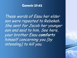 Genesis 27 42 esau is planning to avenge himself powerpoint church sermon