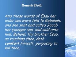 Genesis 27 42 esau is planning to avenge himself powerpoint church sermon