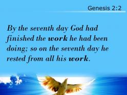 Genesis 2 2 he rested from all his work powerpoint church sermon