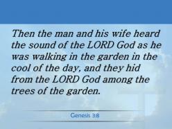 Genesis 3 8 the lord god among powerpoint church sermon