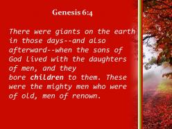 Genesis 6 4 they were the heroes of old powerpoint church sermon