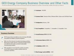Geo energy company business overview and other facts renewable energy sector ppt slide