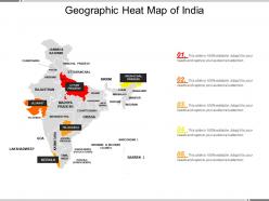 Geographic heat map of india