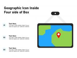 Geographic icon inside four side of box